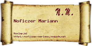 Noficzer Mariann névjegykártya